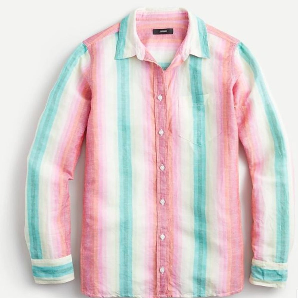 BRAND NEW - J Crew Classic shirt in rainbow stripe